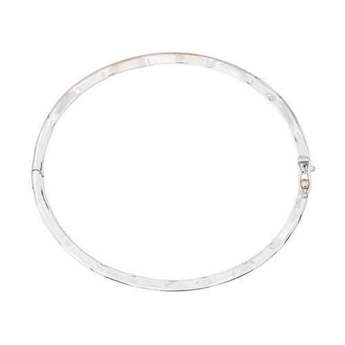Bracelet Bracelet jonc fil carré motif ondulé en or blanc 18 carats 58 Facettes 3079888CN