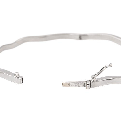 Bracelet Bracelet jonc fil carré motif ondulé en or blanc 18 carats 58 Facettes 3079888CN
