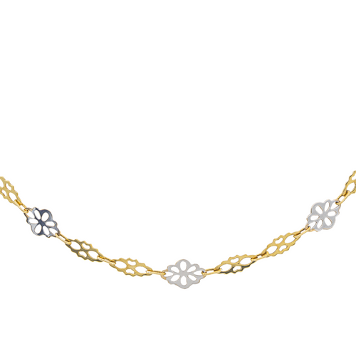 Collier Collier maille souple en or jaune et or blanc 18 carats 58 Facettes 3079892CN