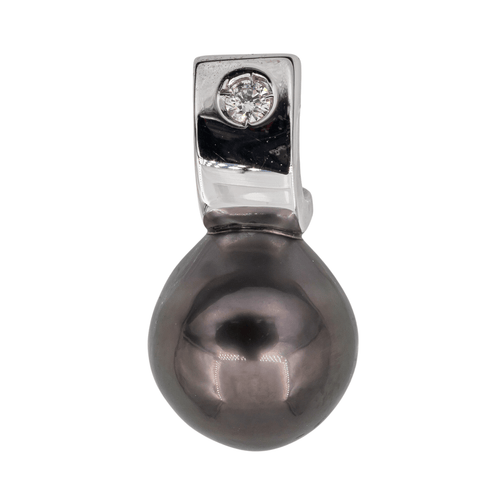 Pendentif Pendentif Perle de Tahiti Or blanc Diamant, Perle de tahiti 58 Facettes 3079916CN