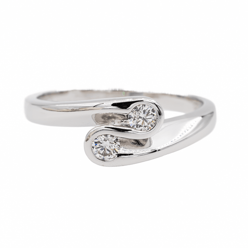 Bague 54 Bague Toi et Moi en or blanc 18 carats et diamants 58 Facettes 3081504CN