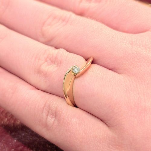 Bague 54 Solitaire - Bague en or jaune 18 carats et diamant 58 Facettes 30885