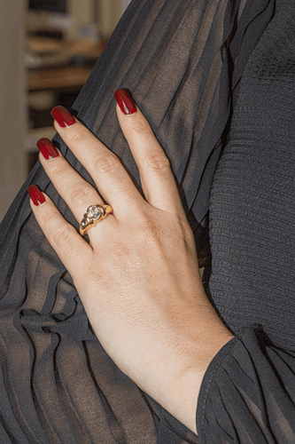 Bague 50 Bague  Or jaune Aigue marine, Diamant 58 Facettes 3088690CN