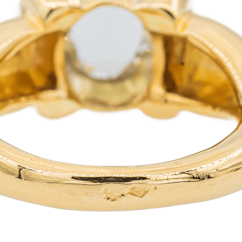 Bague 50 Bague en or jaune 18 carats avec aigue-marine et diamants 58 Facettes 3088690CN