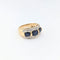 Bague 51.5 Bague en or jaune 18 carats avec saphirs et diamants 58 Facettes 30891