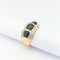 Bague 51.5 Bague en or jaune 18 carats avec saphirs et diamants 58 Facettes 30891