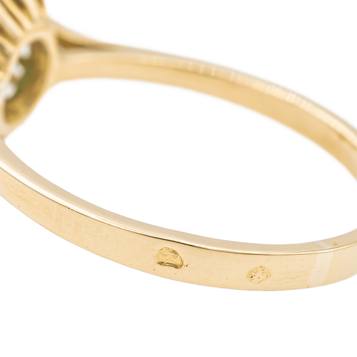 Bague 54 Bague pompadour en or jaune 18 carats, émeraude et diamants 58 Facettes 3090578CN