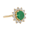 Bague 54 Bague pompadour en or jaune 18 carats, émeraude et diamants 58 Facettes 3090578CN