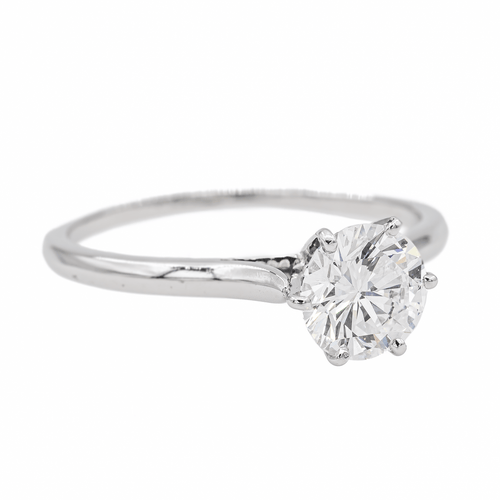 Bague 57 Bague solitaire en or blanc 18 carats avec diamant 58 Facettes 3090581CN