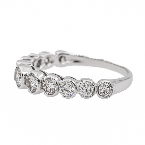 Bague 59 Bague Alliance Or blanc Diamant 58 Facettes 3090582CN