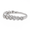 Bague 59 Alliance demi-tour - Bague en or blanc 18 carats et diamants 58 Facettes 3090582CN