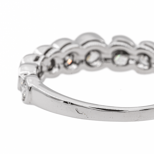 Bague 59 Alliance demi-tour - Bague en or blanc 18 carats et diamants 58 Facettes 3090582CN