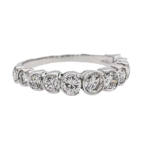 Bague 59 Alliance demi-tour - Bague en or blanc 18 carats et diamants 58 Facettes 3090582CN