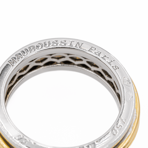 Bague 50.5 Mauboussin - Bague alliance en or blanc et or jaune 18 carats 58 Facettes 3090969CN