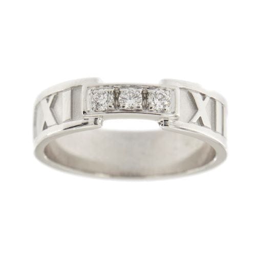 Bague 53 Tiffany & Co Atlas - Bague alliance en or blanc 18 ct et diamants 58 Facettes 30977