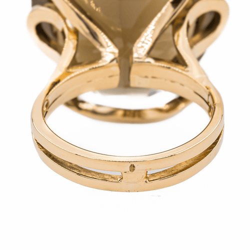 Bague 53 Bague cocktail en or jaune 18 carats sertie d’un quartz fumé 58 Facettes 3105052CN