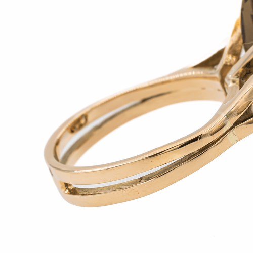 Bague 53 Bague cocktail en or jaune 18 carats sertie d’un quartz fumé 58 Facettes 3105052CN