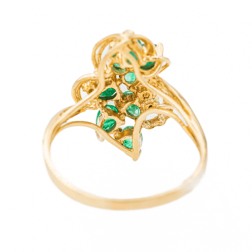 Bague 56 Bague en or jaune 18 carats sertie d’émeraudes et diamants 58 Facettes 3105059CN