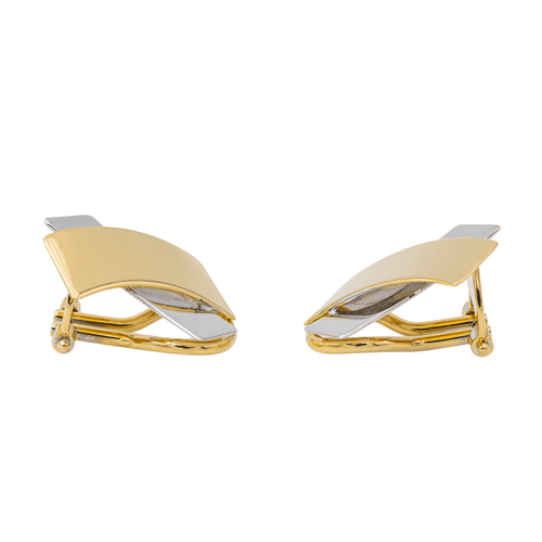 Boucles d'oreilles Boucles d’oreilles à clips en or jaune et or blanc 18 carats 58 Facettes 3105952CN