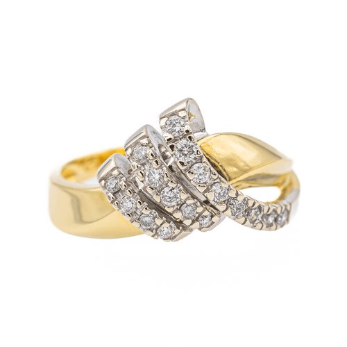 Bague 53 Bague en or jaune et or blanc 18 carats sertie de diamants 58 Facettes 3105962CN