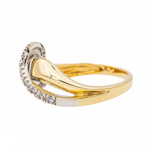 Bague 53 Bague en or jaune et or blanc 18 carats sertie de diamants 58 Facettes 3105962CN
