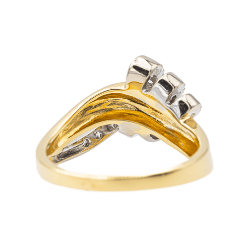Bague 53 Bague en or jaune et or blanc 18 carats sertie de diamants 58 Facettes 3105962CN