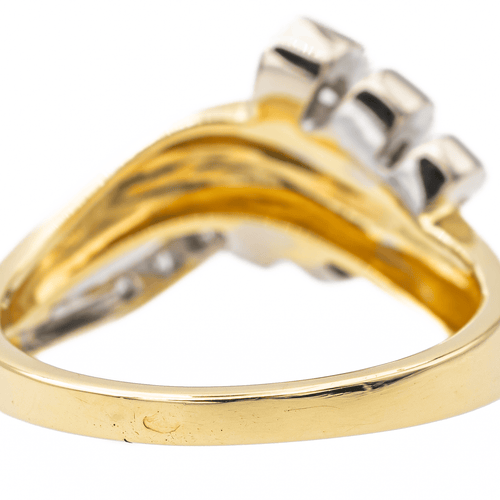 Bague 53 Bague en or jaune et or blanc 18 carats sertie de diamants 58 Facettes 3105962CN