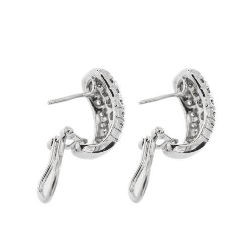Boucles d'oreilles Boucles d'oreilles en or blanc 18 kt avec diamants taille brillant 58 Facettes 31073