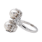 Bague 47 Bague toi et moi en or blanc 18 carats, perles et diamants 58 Facettes 3110014CN