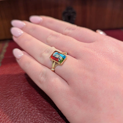 Bague 54 Bague en or jaune 18 carats et émail 58 Facettes 31134