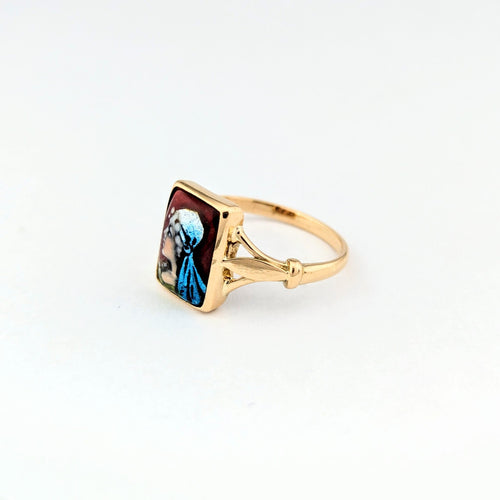 Bague 54 Bague en or jaune 18 carats et émail 58 Facettes 31134