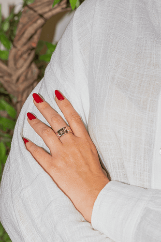 Bague 59 Gucci Icon Blossom - Bague en or rose 18 carats émaillée 58 Facettes 3118039CN