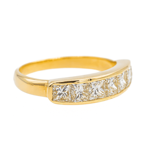 Bague 52 Bague demi-alliance en or jaune 18 carats et diamants 58 Facettes 3118592CN