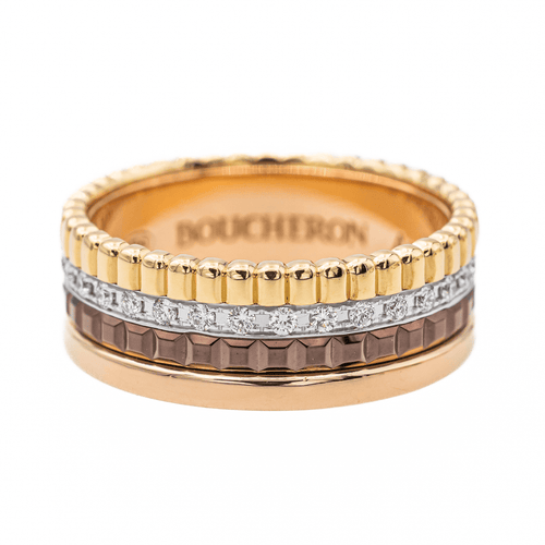 Bague 49 Boucheron Bague Quatre Or jaune, Or blanc, Or rose Diamant 58 Facettes 3121528CN