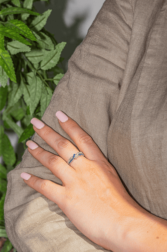 Bague 54 Bague Or blanc Saphir, Diamant 58 Facettes 3124049CN