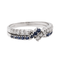 Bague 56 Bague en or blanc 18 carats avec saphirs et diamants 58 Facettes 3124049CN