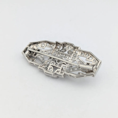 Broche Broche Art déco en platine 950 et diamants 58 Facettes 31309