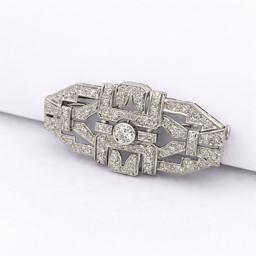 Broche Broche Art déco en platine 950 et diamants 58 Facettes 31309