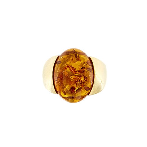Bague Bague jonc en or jaune 18 ct avec ambre ovale 58 Facettes 31322