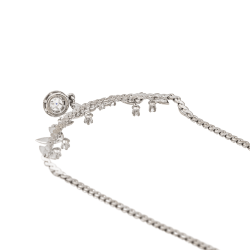 Collier Collier feuille en or blanc 18 carats et diamants 58 Facettes 3132893RV