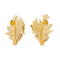 Boucles d'oreilles Boucles d'oreilles rétro motifs feuilles en or jaune 18 carats et diamants 58 Facettes 3132894RV