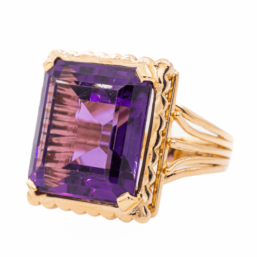 Bague 61 Bague cocktail en or rose sertie d’une améthyste 58 Facettes 3132898RV