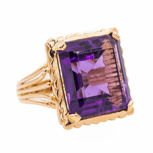 Bague 61 Bague cocktail en or rose sertie d’une améthyste 58 Facettes 3132898RV