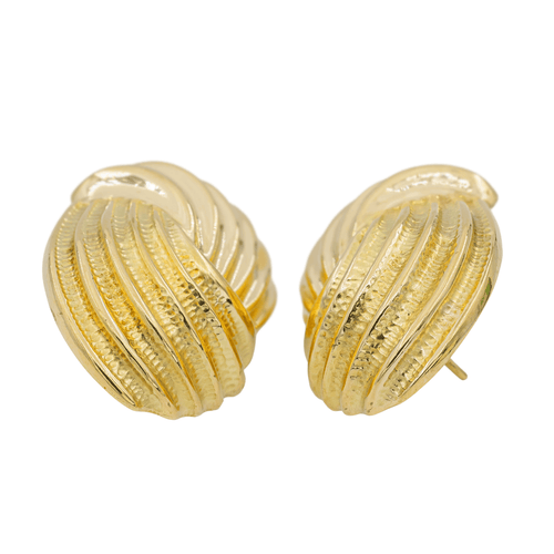 Boucles d'oreilles Boucles d’oreilles motif turban en or jaune 18 carats 58 Facettes 3141364RV