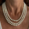 Collier Collier - Trois rangs de perles Akoya en or blanc 18 carats 58 Facettes 31430