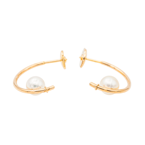 Boucles d'oreilles Boucles d’oreilles en or rose 18 carats avec perles de culture 58 Facettes 3144780CN