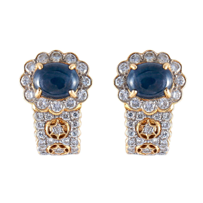 Boucles d'oreilles Boucles d'Oreilles Saphirs & Diamants Or Jaune 58 Facettes DV0032-53