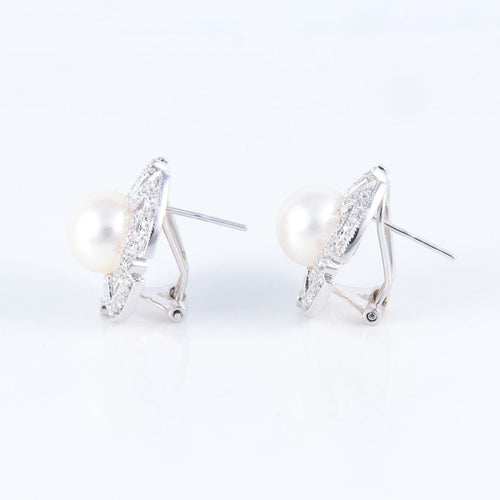 Boucles d'oreilles Boucles d'Oreilles style Art Déco, Perles & Diamants 58 Facettes DV0032-57