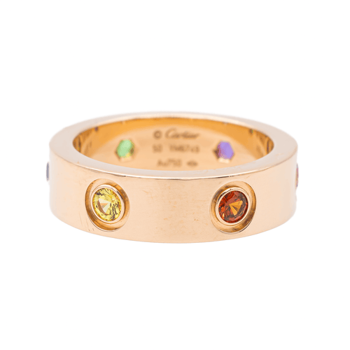 Bague 50 Cartier Love - Bague en or rose 18 carats sertie de pierres 58 Facettes 3146952CN