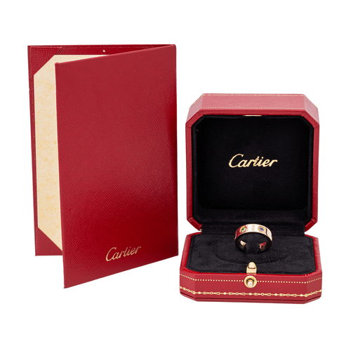 Bague 50 Cartier Love - Bague en or rose 18 carats sertie de pierres 58 Facettes 3146952CN